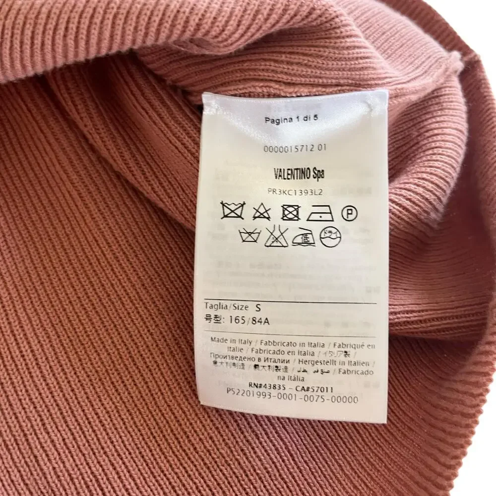 Red Valentino Mauve Rose Lace Tie Back Long Sleeve Top Size Small